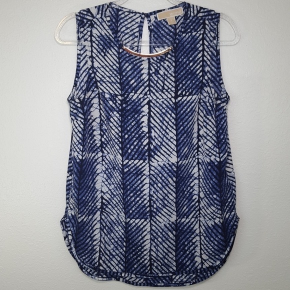 MICHAEL Michael Kors Tops - MICHAEL KORS Sleeveless Blue & White Top, size S